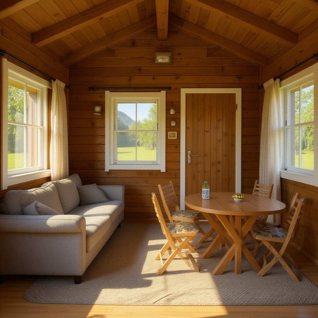 Interior de una cabaña